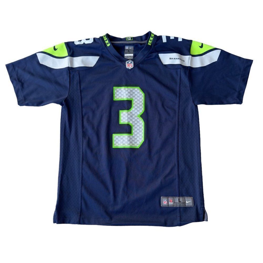 Nike On Field Seattle Seahawks Russell‎ Wilson #3 Jersey Youth Large (14/16)